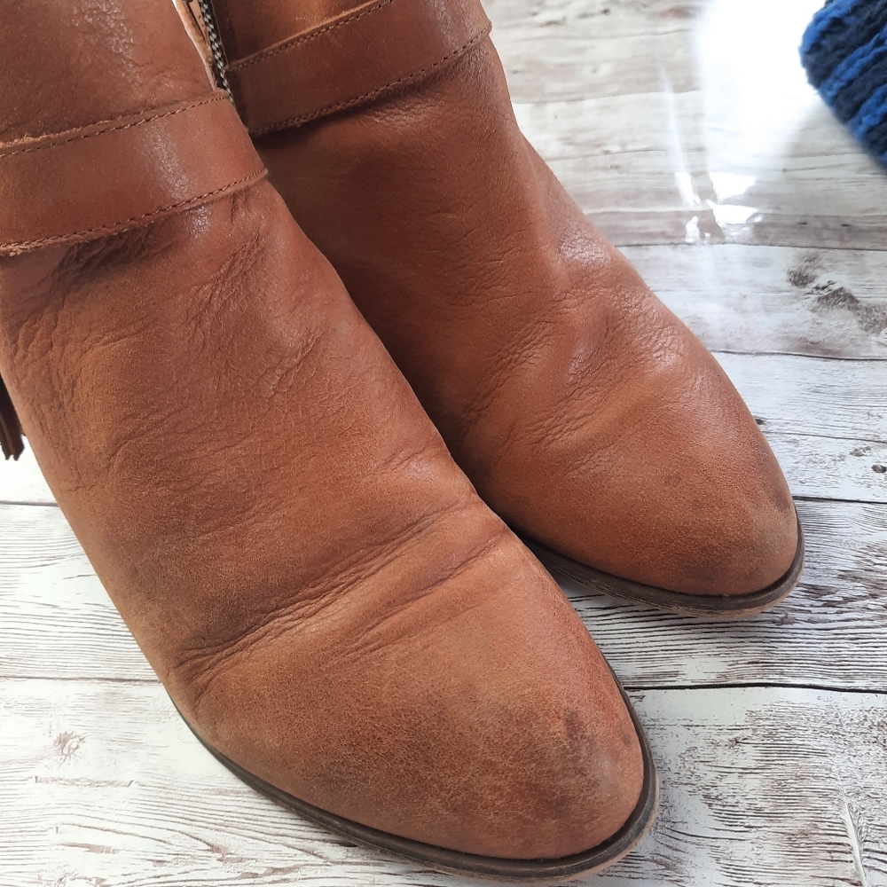 Chinese Laundry Cognac Ankle Buckle Boots Size 9 - Picture 9 of 14